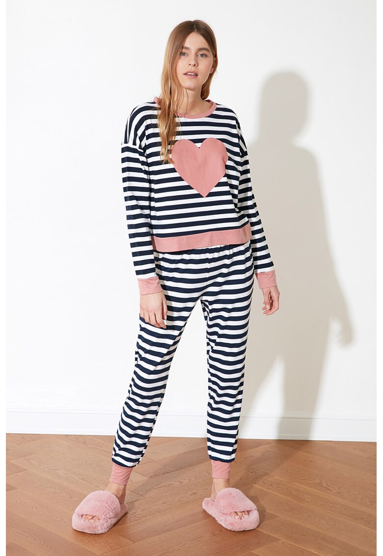 Pijama din amestec de bumbac imagine fashiondays.ro 2021