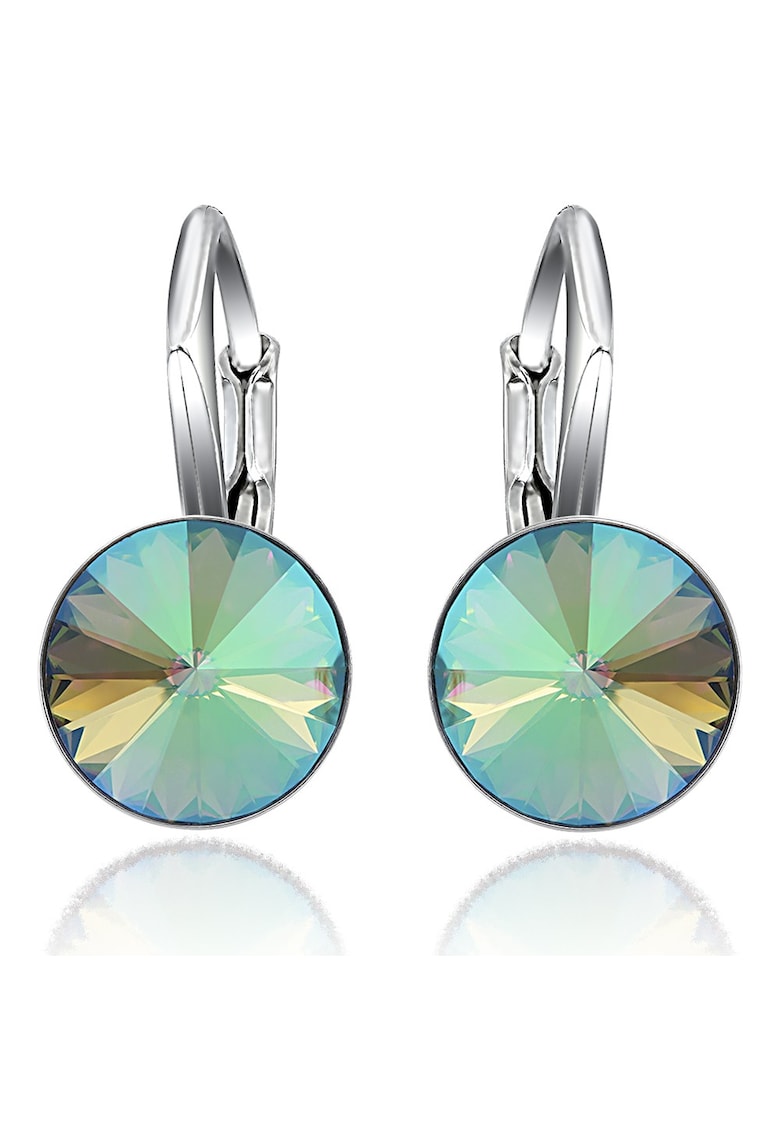 Cercei Argint 925 placat cu rodiu cu cristale Swarovski® Rivoli Leverback 8mm