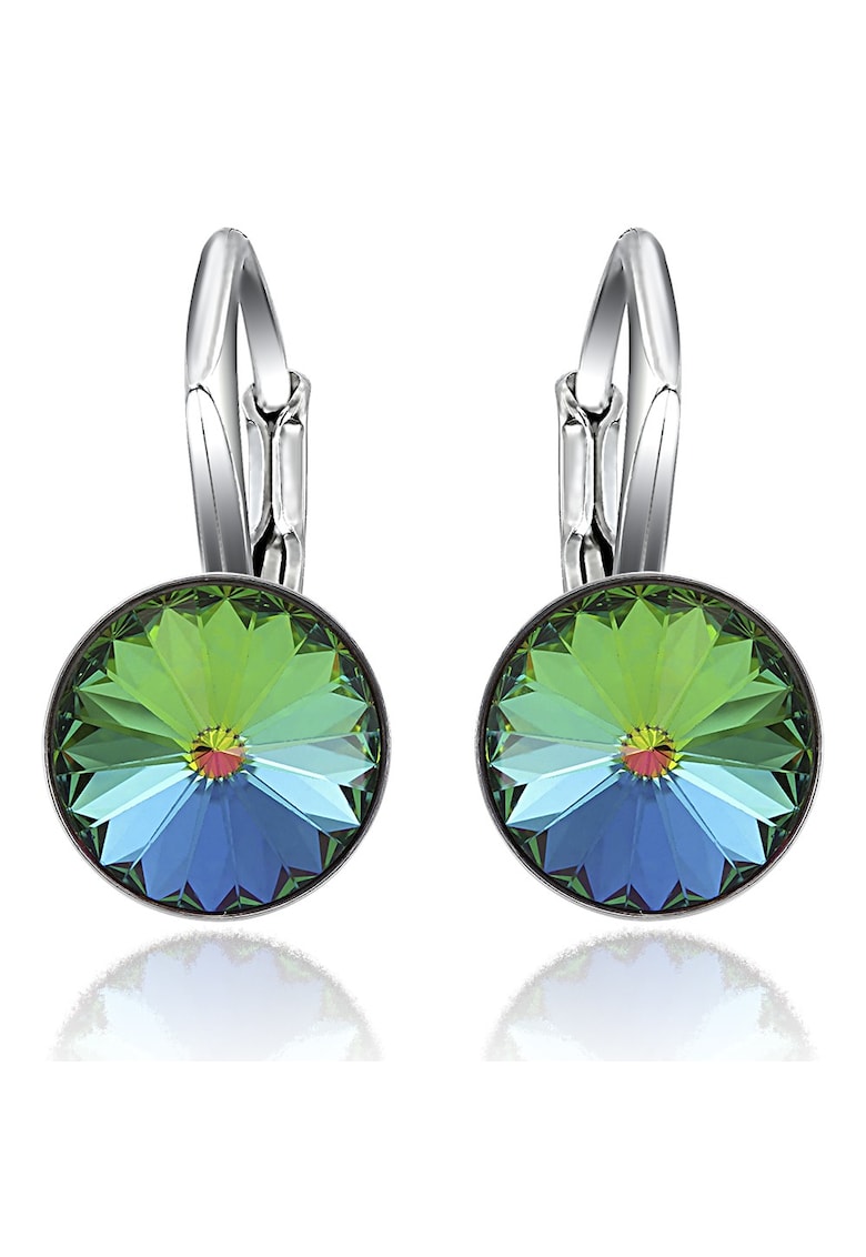 Cercei Argint 925 placat cu rodiu cu cristale Swarovski® Rivoli Leverback 8mm