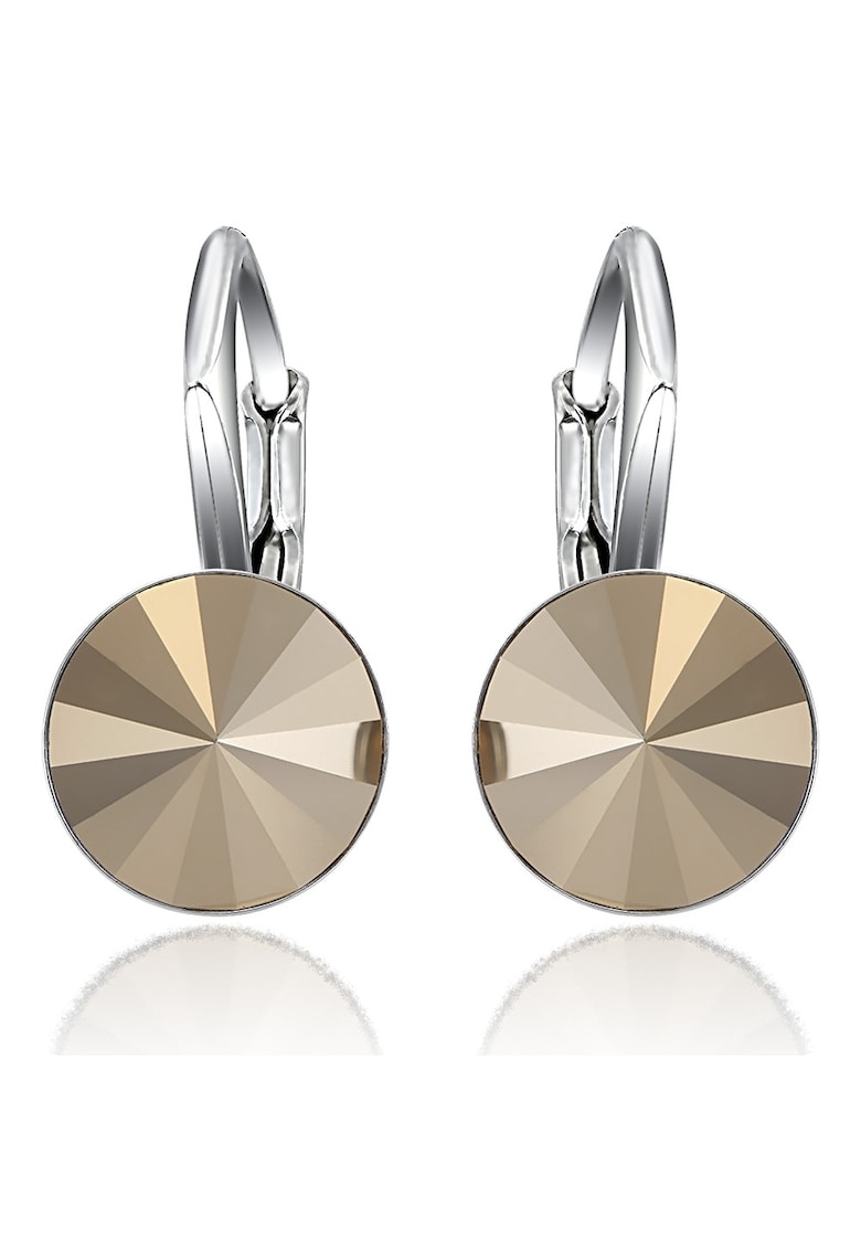 Cercei Argint 925 placat cu rodiu cu cristale Swarovski® Rivoli Leverback 8mm