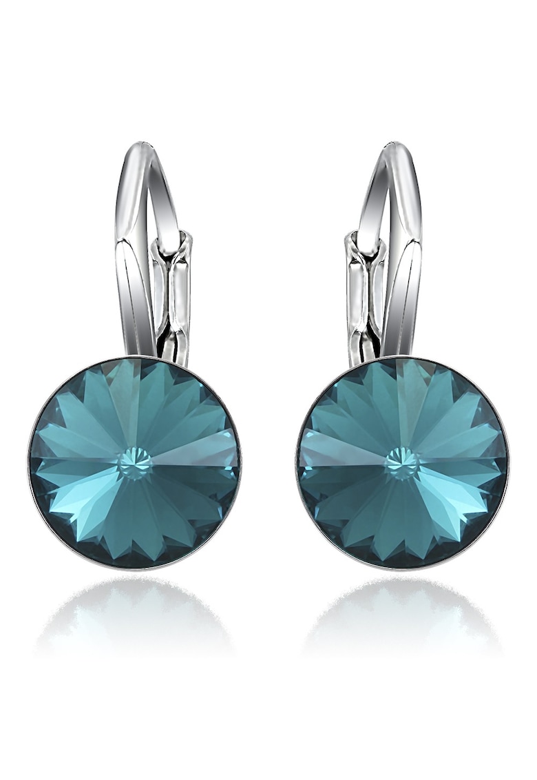 Cercei Argint 925 placat cu rodiu cu cristale Swarovski® Rivoli Leverback 8mm