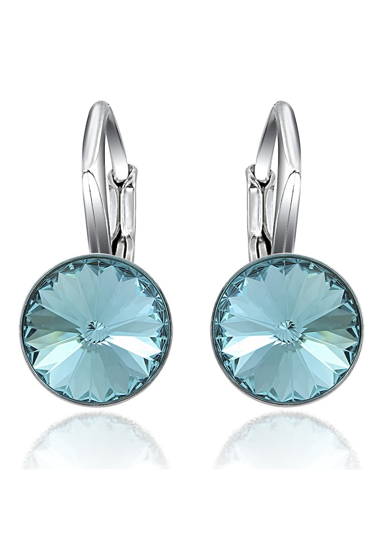 Cercei Argint 925 placat cu rodiu cu cristale Swarovski® Rivoli Leverback 8mm