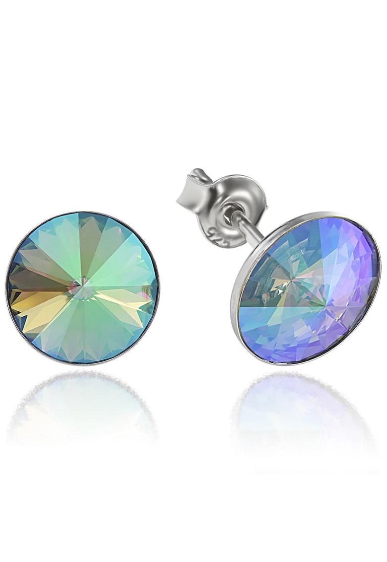 Cercei Argint 925 placat cu rodiu cu cristale Swarovski® Rivoli 8mm