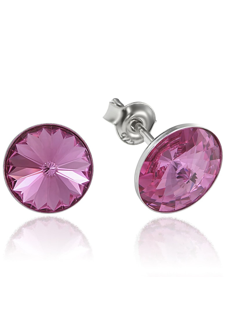 Cercei Argint 925 placat cu rodiu cu cristale Swarovski® Rivoli 8mm