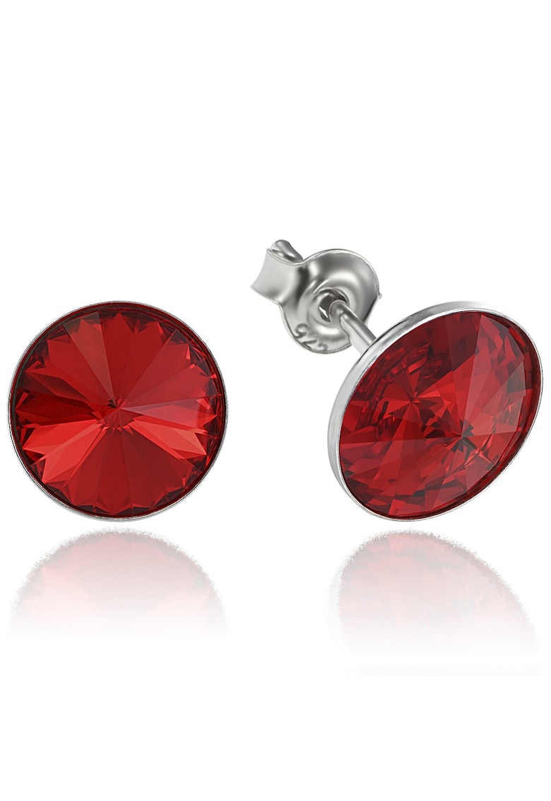 Cercei Argint 925 placat cu rodiu cu cristale Swarovski® Rivoli 8mm