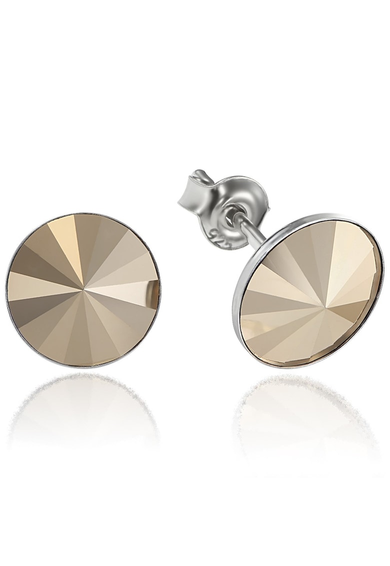 Cercei Argint 925 placat cu rodiu cu cristale Swarovski® Rivoli 8mm - Auriu