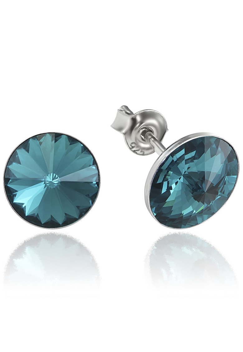 Cercei Argint 925 placat cu rodiu cu cristale Swarovski® Rivoli 8mm