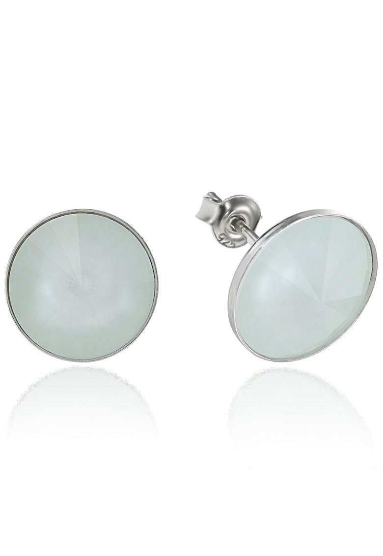 Cercei Argint 925 placat cu rodiu cu cristale Swarovski® Rivoli 12mm - Verde menta