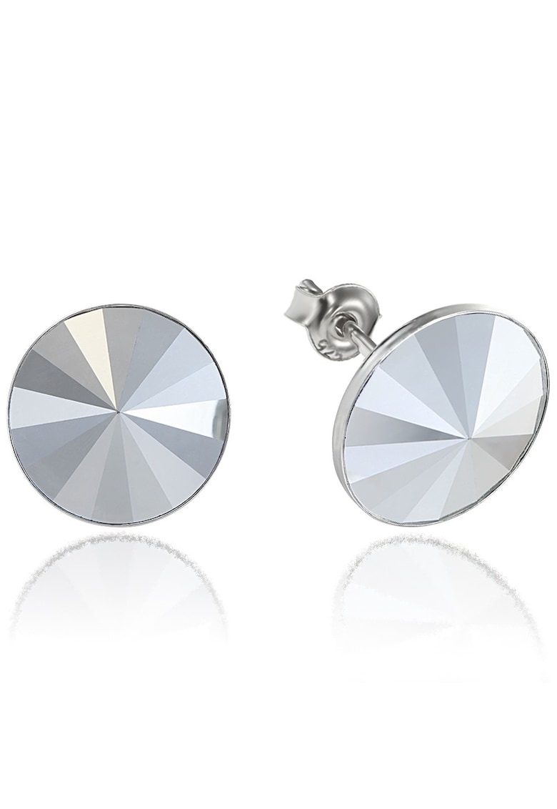 Cercei Argint 925 placat cu rodiu cu cristale Swarovski® Rivoli 12mm - Argintiu metalizat