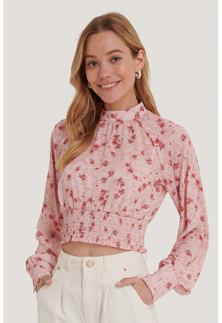 Bluza crop cu model floral NA-KD Bluză