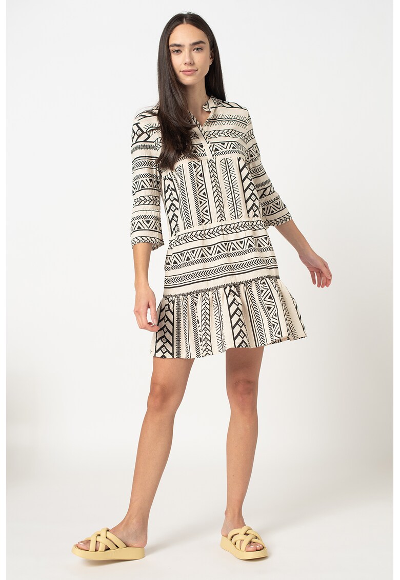 Rochie mini tip tunica cu model etnic Lora