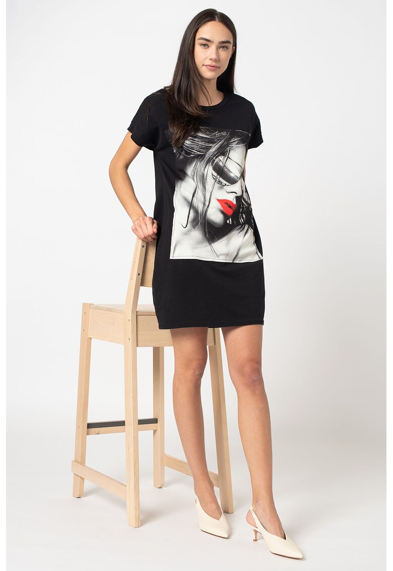 Rochie tip tricou cu model grafic Molina