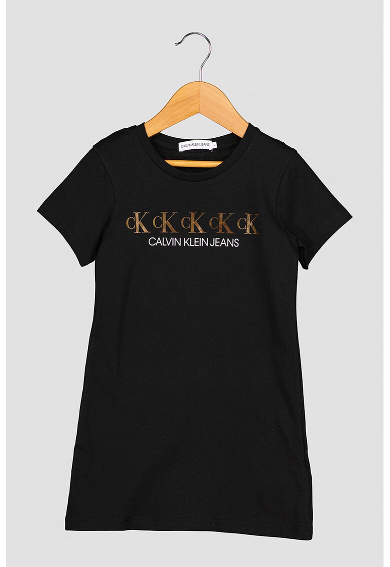 Rochie tip tricou de bumbac organic cu logo