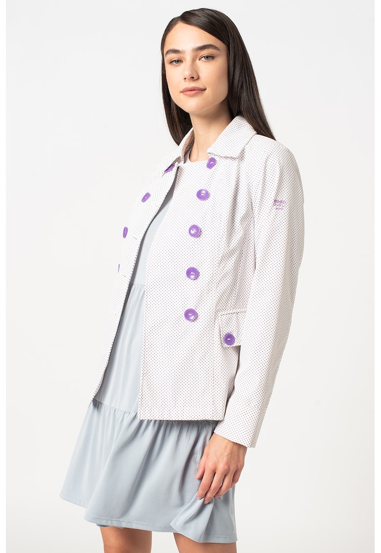 Jacheta cu doua randuri de nasturi si imprimeu cu buline fashiondays.ro imagine promotii 2022