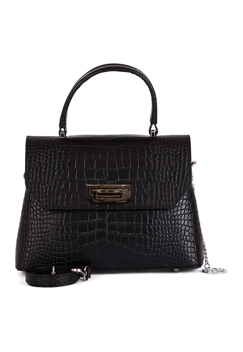 Geanta tote de piele cu model de piele de reptila