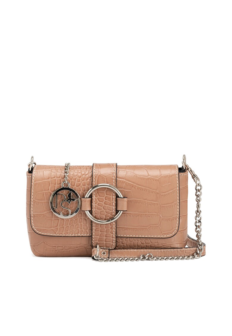 Geanta crossbody de piele cu model piele de reptila Monte