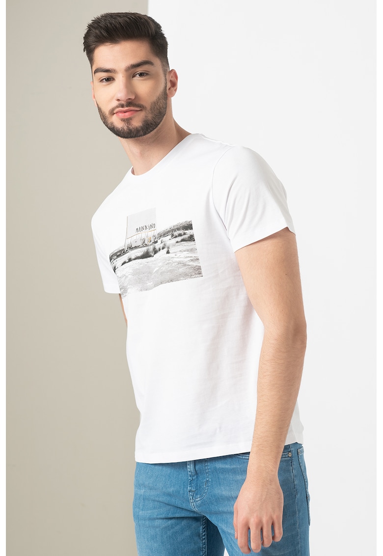 Tricou din bumbac cu imprimeu 2022 ❤️ Pret Super fashiondays imagine noua 2022