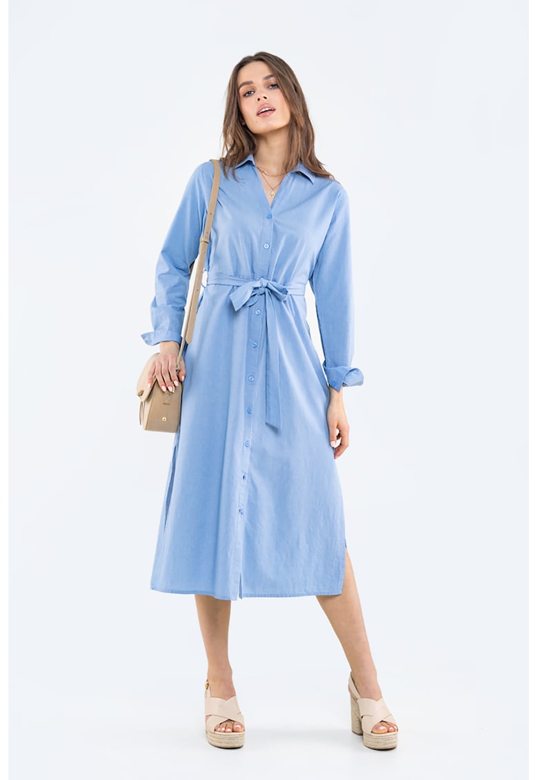 Rochie tip camasa cu cordon detasabil in talie