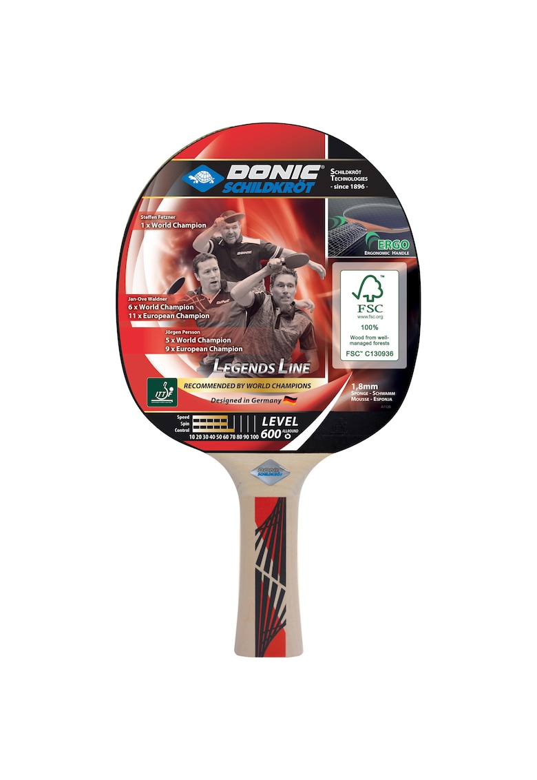  Paleta tenis de masa Donic-Schildkröt Legends 600 FSC 