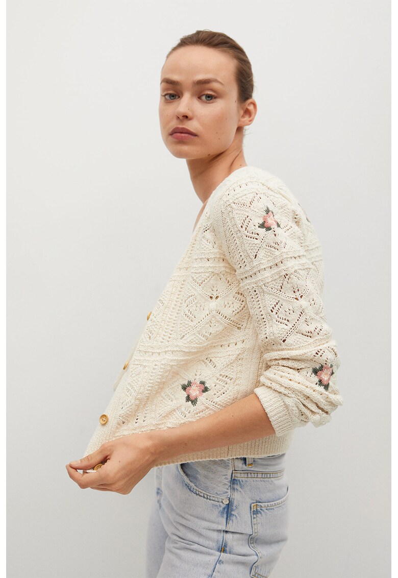 Cardigan crop cu model crosetat Emilie