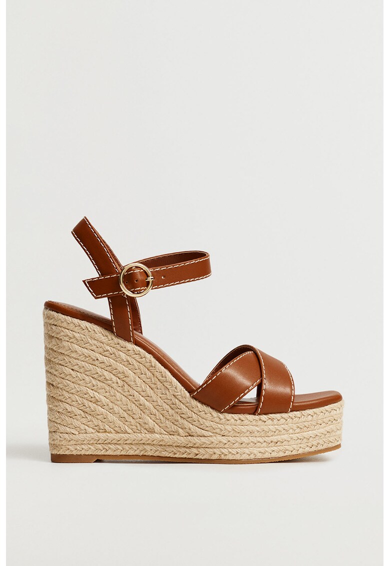 Sandale din piele ecologica cu talpa wedge Days