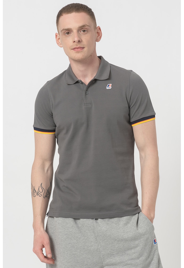 K-way Tricou polo slim fit cu margini contrastante vincent