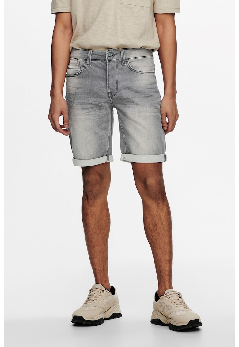 Pantaloni scurti din denim - Gri