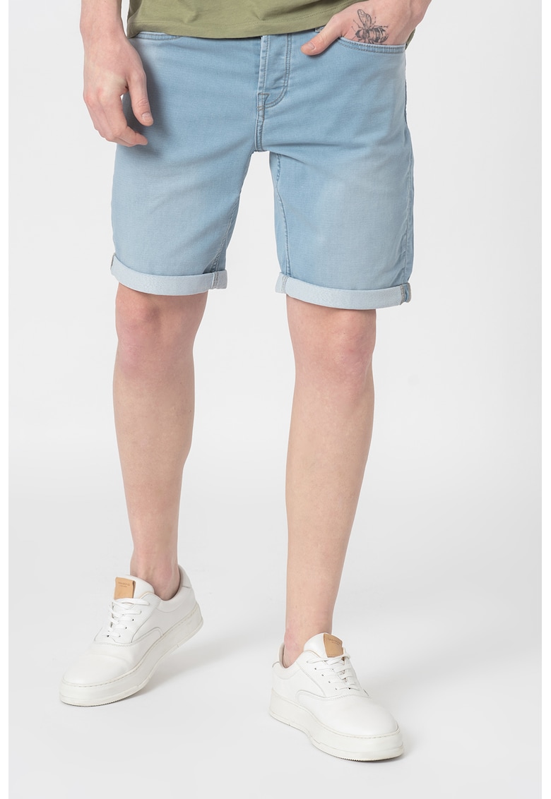 Pantaloni scurti din denim cu aspect decolorat