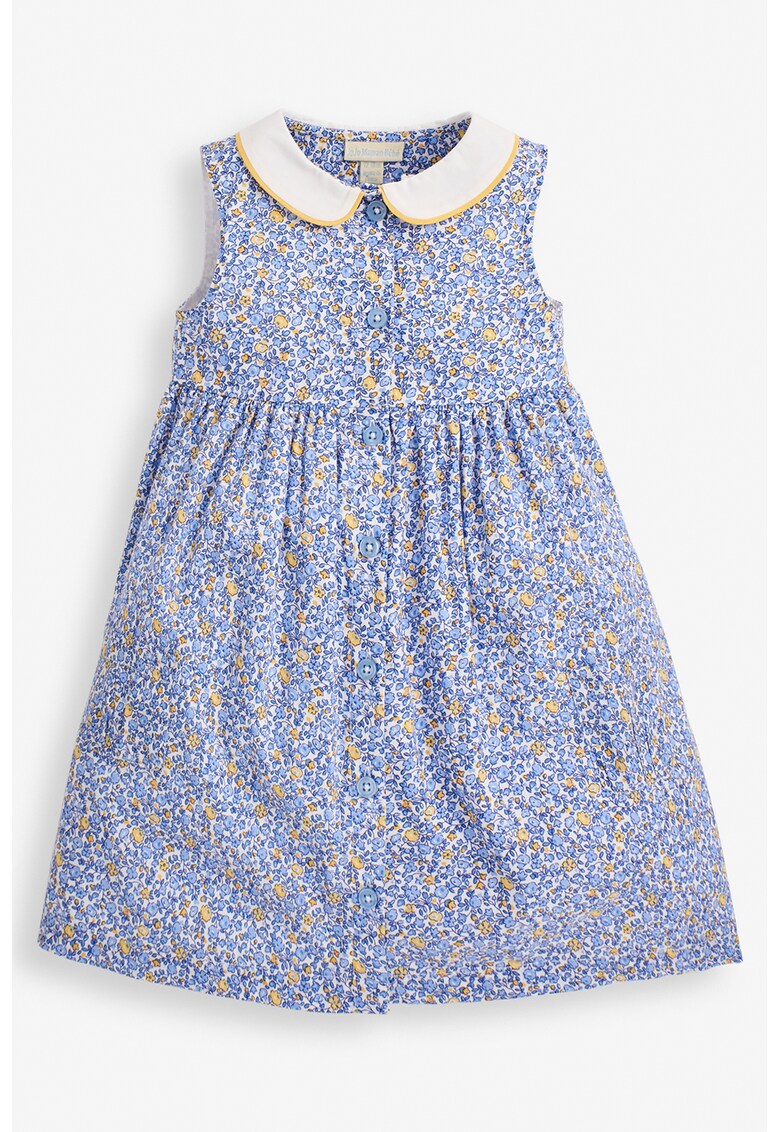 Rochie cu imprimeu floral si guler Peter-Pan