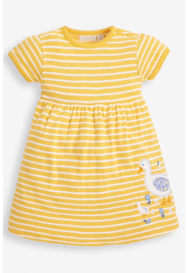 Rochie cu croiala in A si imprimeu in dungi