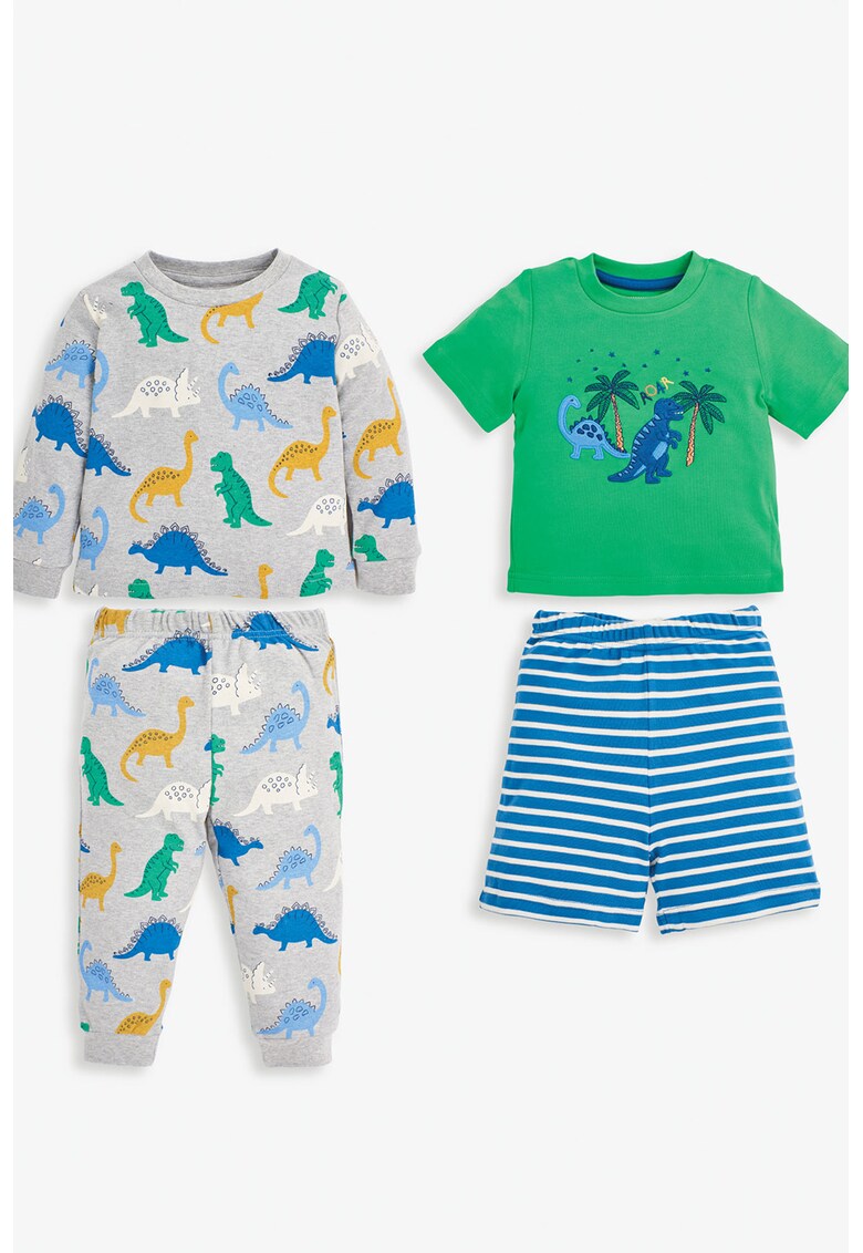 Set de pijamale cu imprimeu dinozauri - 4 piese - multicolor
