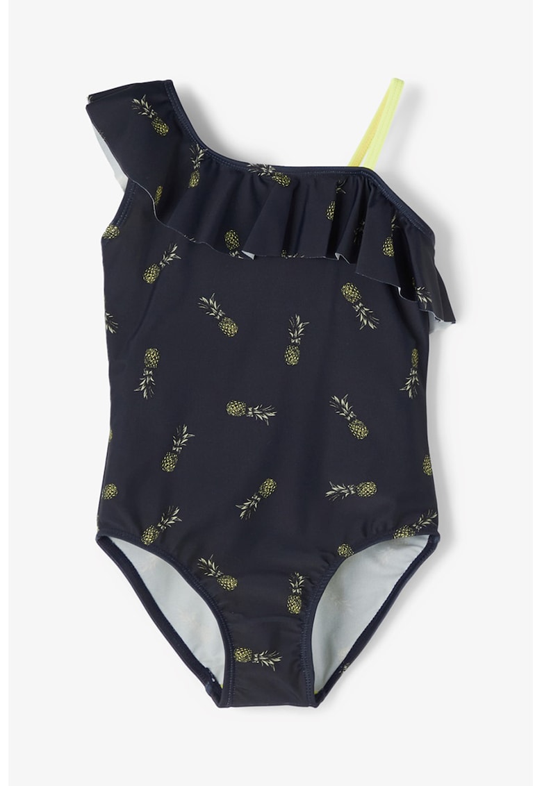 Costum de baie intreg cu imprimeu cu ananas - Verde/Bleumarin