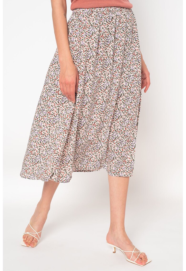 Fusta cu model floral si slit lateral Staar Life