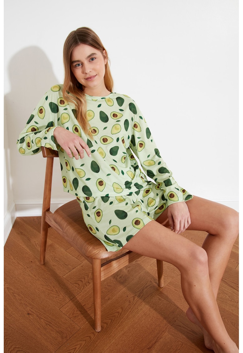 Pijama cu maneci cazute imagine fashiondays.ro 2021