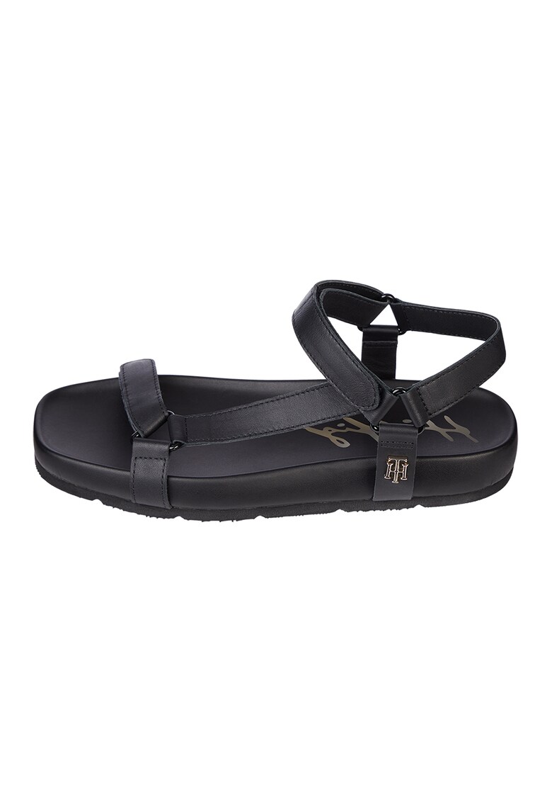 Sandale de piele cu varf patrat