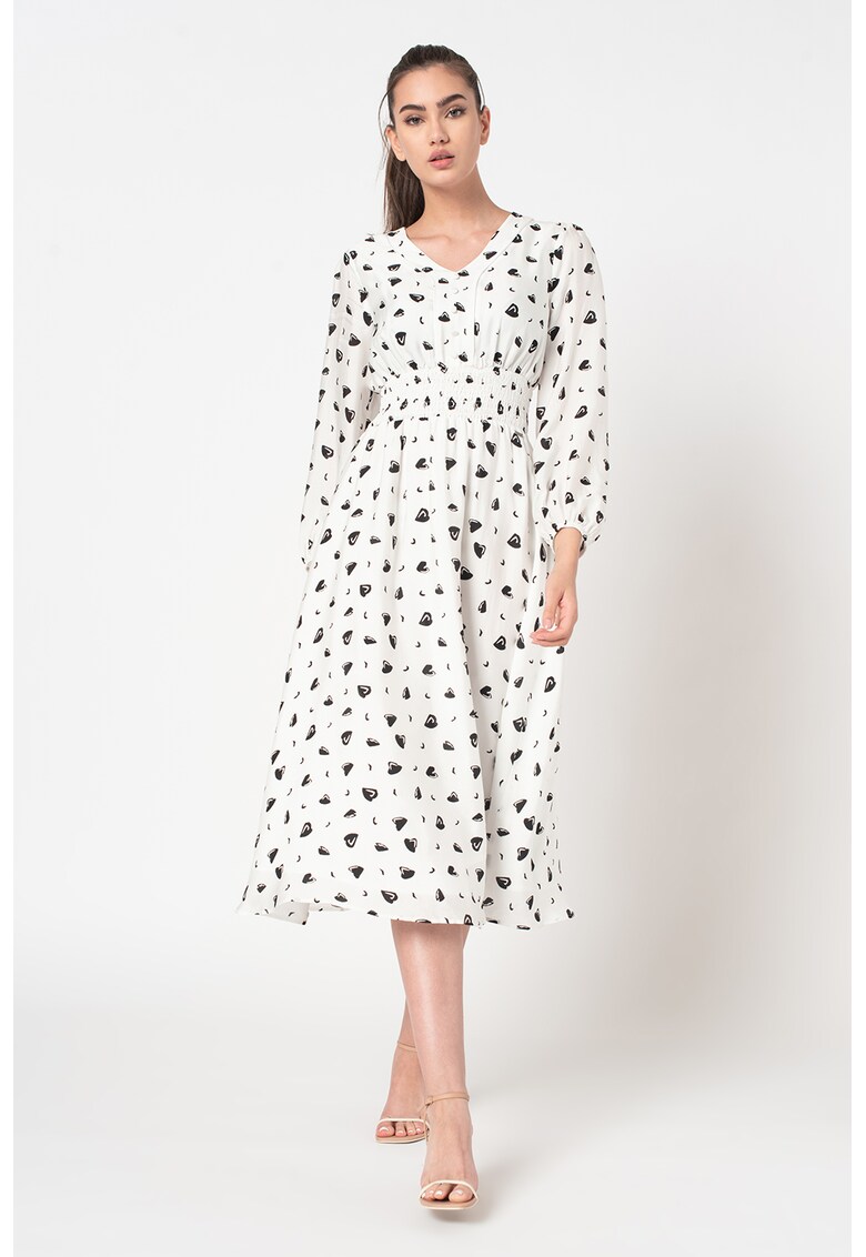 Rochie midi evazata cu imprimeu