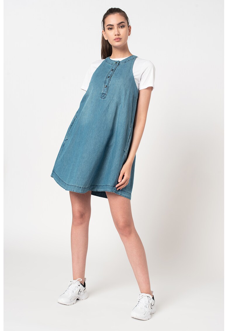 Rochie mini din denim cu croiala in A