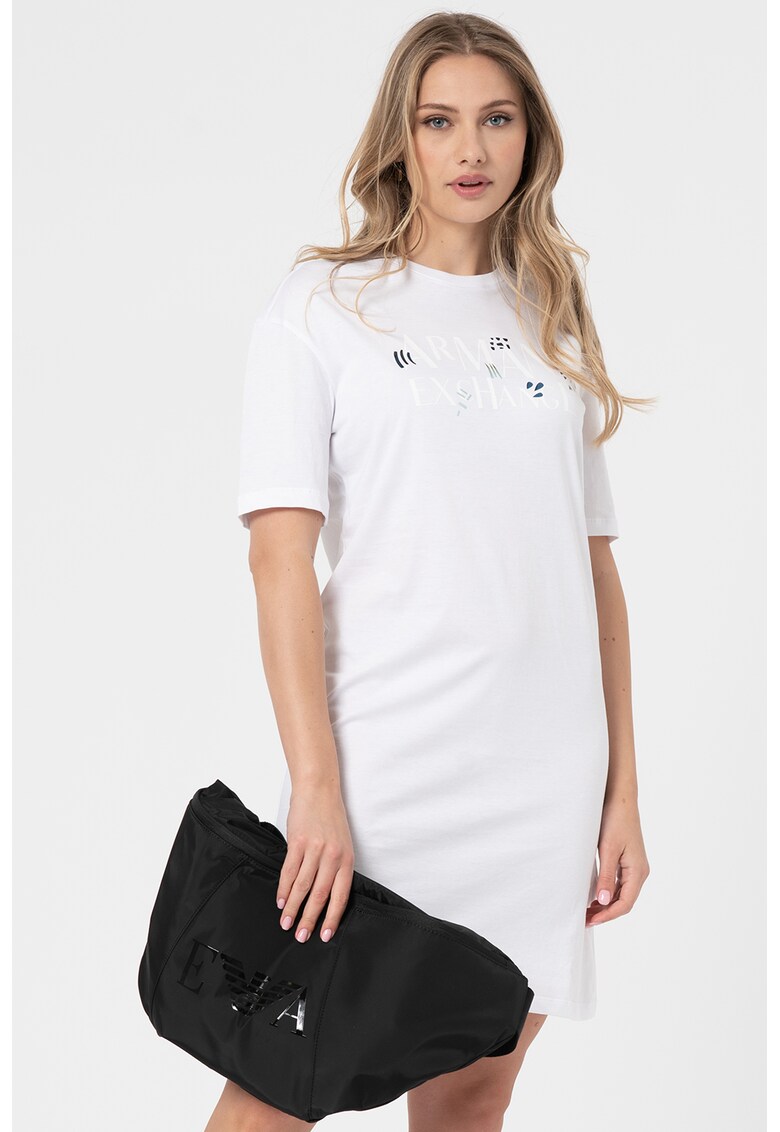 Rochie tip tricou cu imprimeu logo
