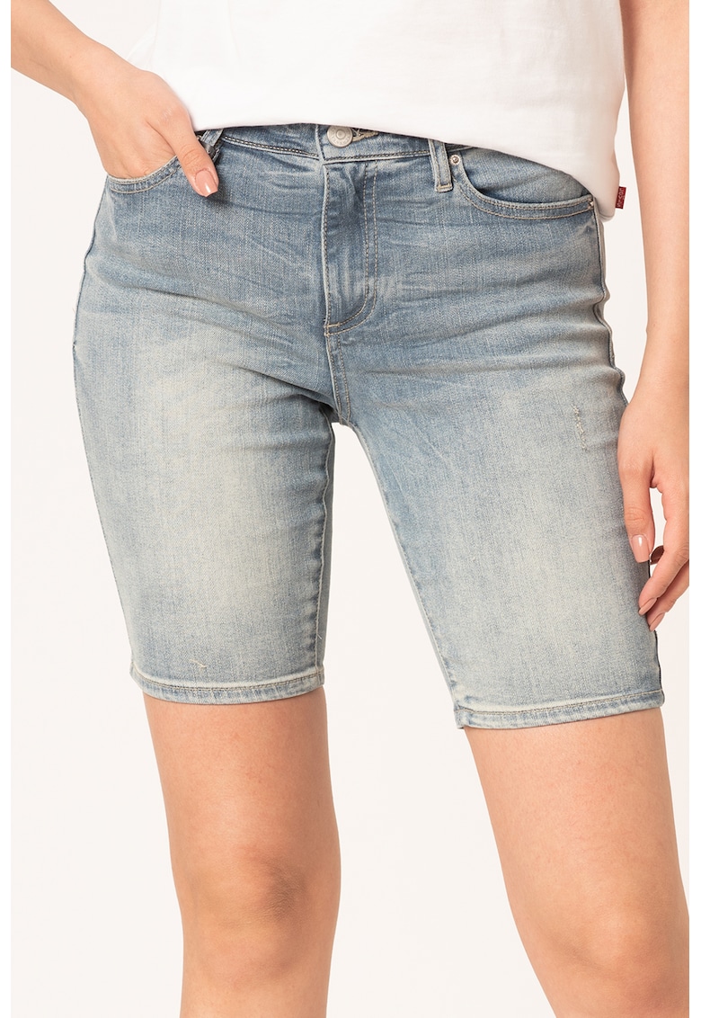 Pantaloni scurti din denim skinny cu talie medie Armani Exchange imagine noua