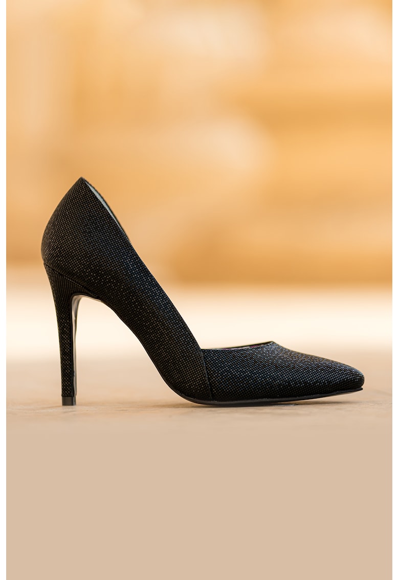 Pantofi de piele cu varf ascutit si aspect texturat Aime CONDUR by alexandru imagine noua