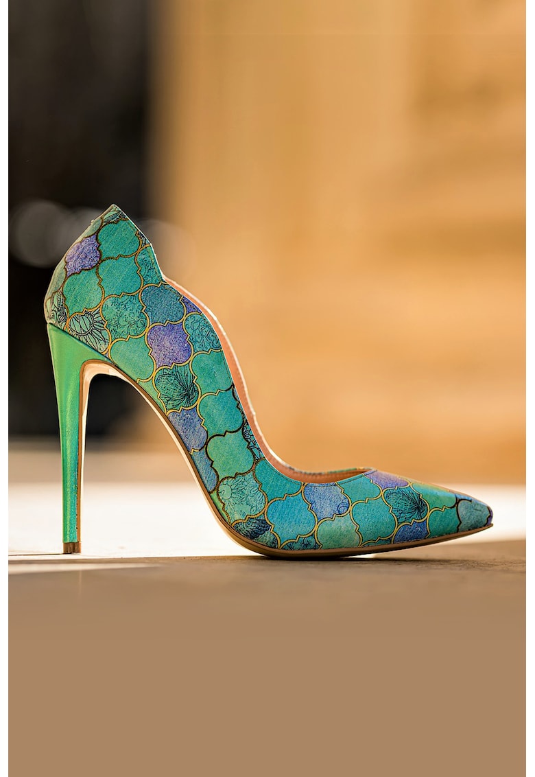 Pantofi stiletto de piele cu varf ascutit Marilyn CONDUR by alexandru imagine noua