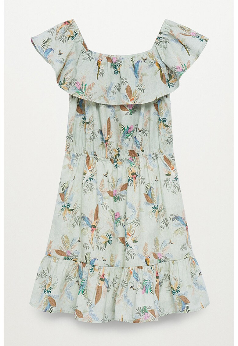 Rochie evazata cu imprimeu tropical Lory