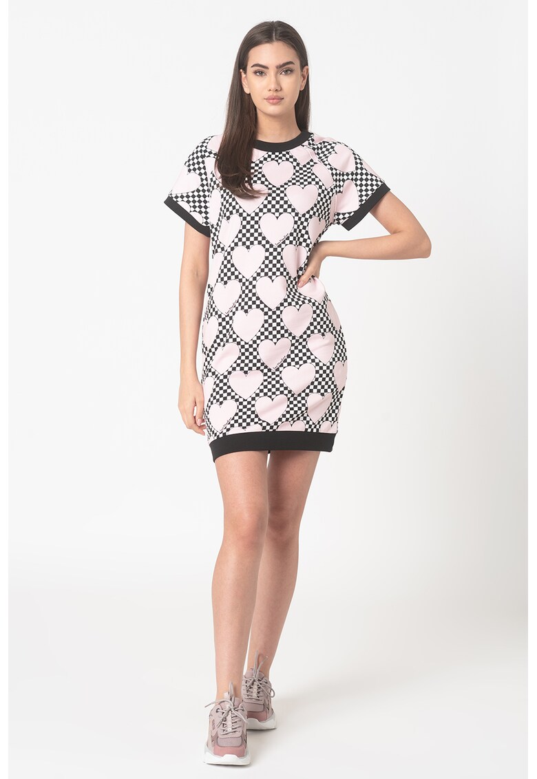 Rochie-tricou cu inimi si carouri