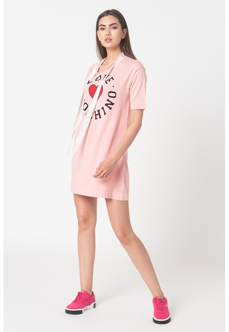 Rochie-tricou mini cu imprimeu logo
