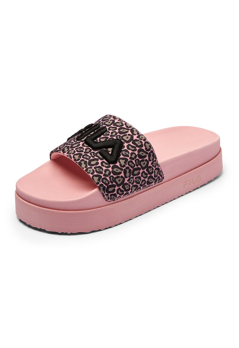 Papuci cu aspect masiv si animal print Morro Bay