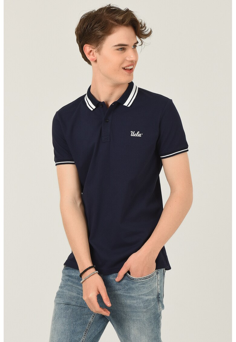 Tricou polo regular fit din material pique Hammer