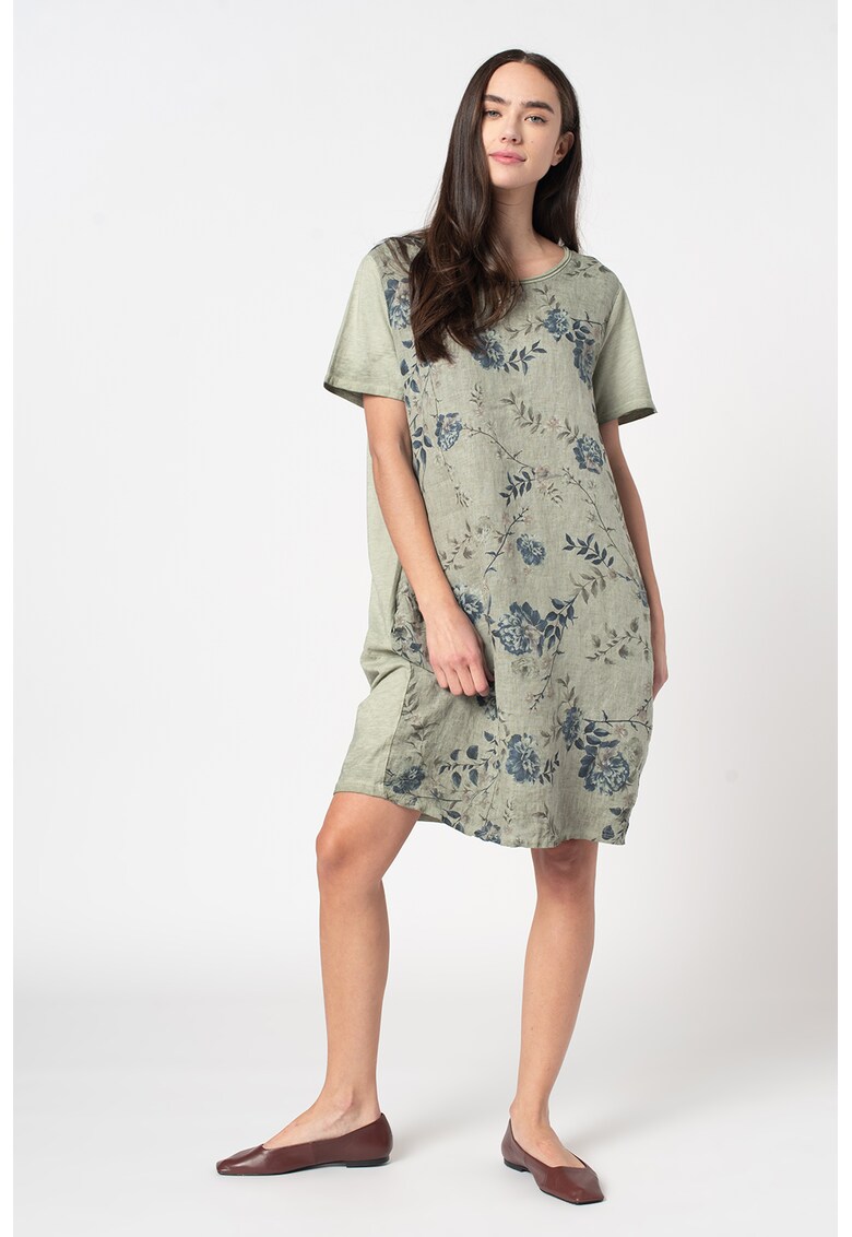 Rochie din amestec de in cu imprimeu floral