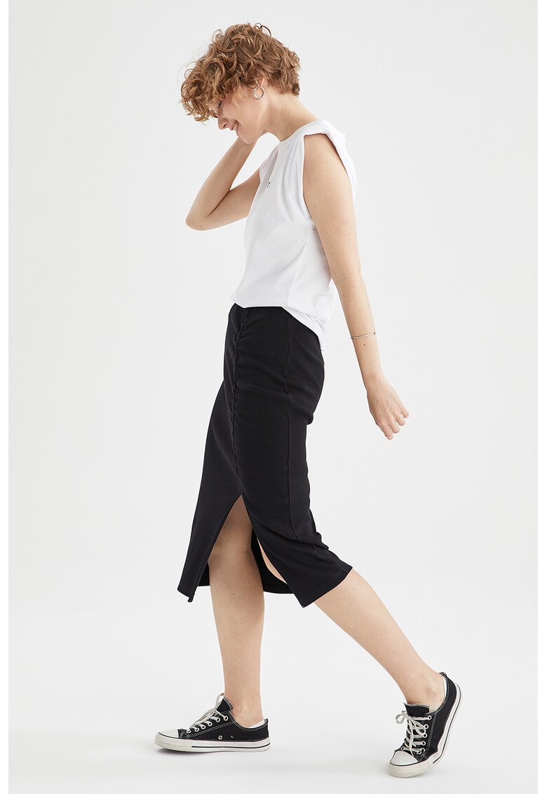 Fusta midi cu slit