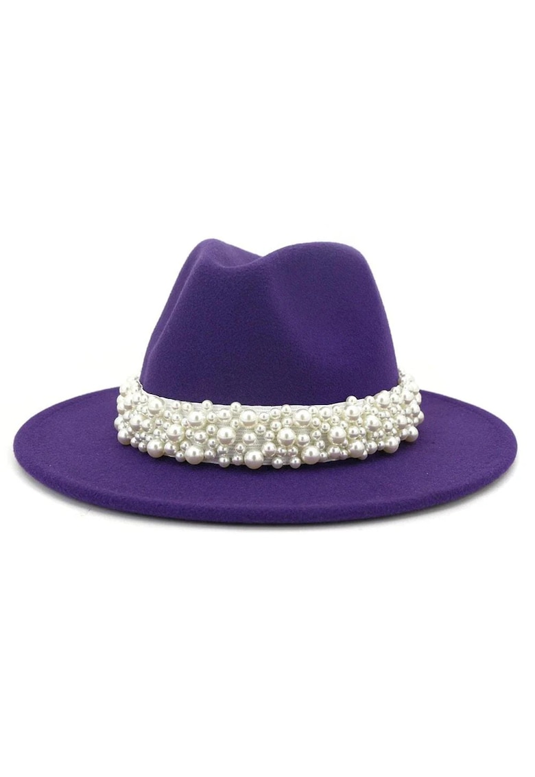Palarie dama - mov - cu perle - Olinda - Palarie dama - mov - cu perle - Olinda -