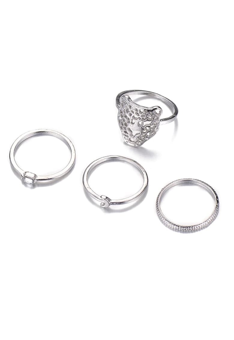Set 4 Inele - argintii - cu pietre - Pialotta C6 -